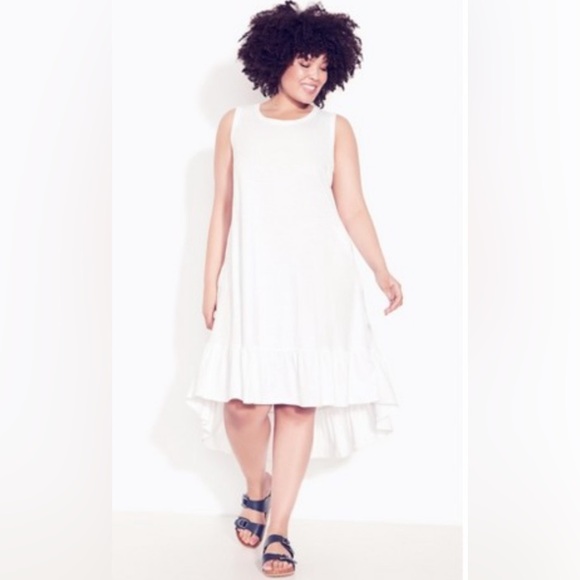 Zim & Zoe ruffle trim high low cotton dress nwt - Picture 1 of 4